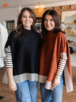 The Fashion Striped Oversize Knit Sweater