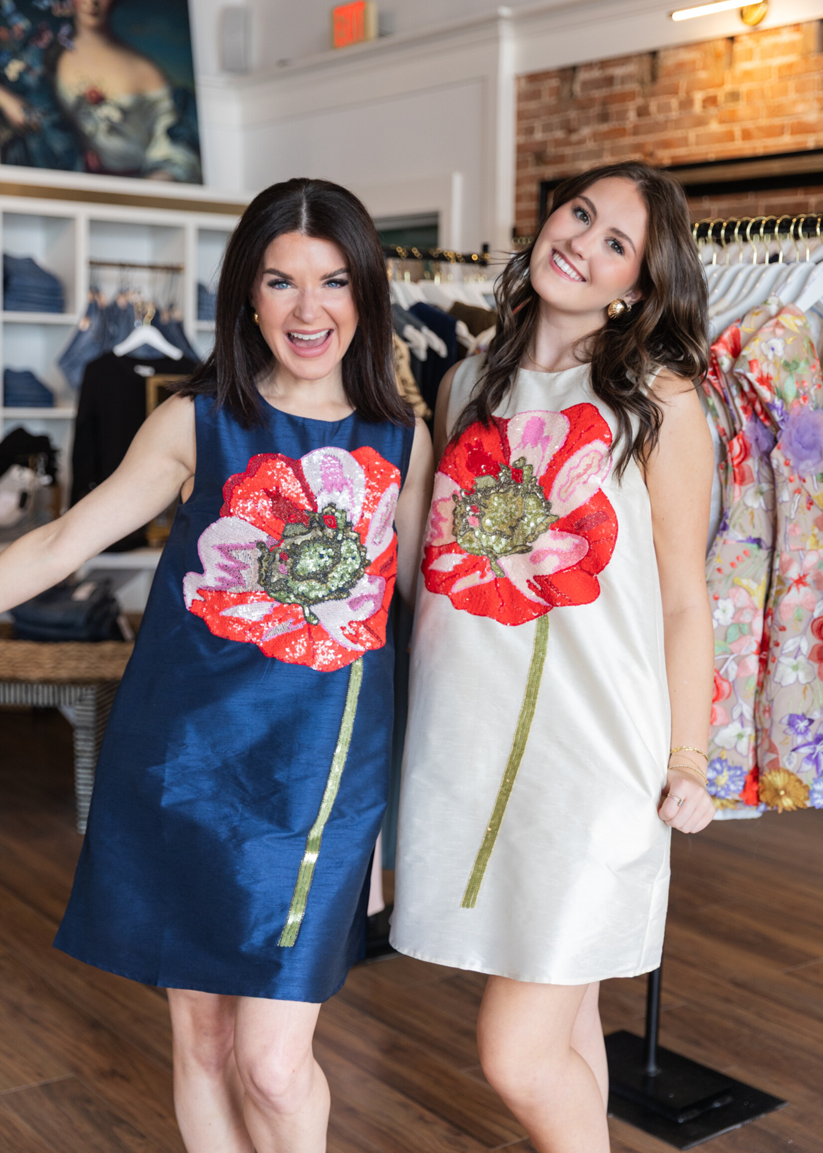 Frances Valentine Alice Shift Dress W/Poppy Flower