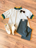 Voy Quarter Zip Striped Band Top