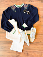 Voy Tiger Embroidered Top