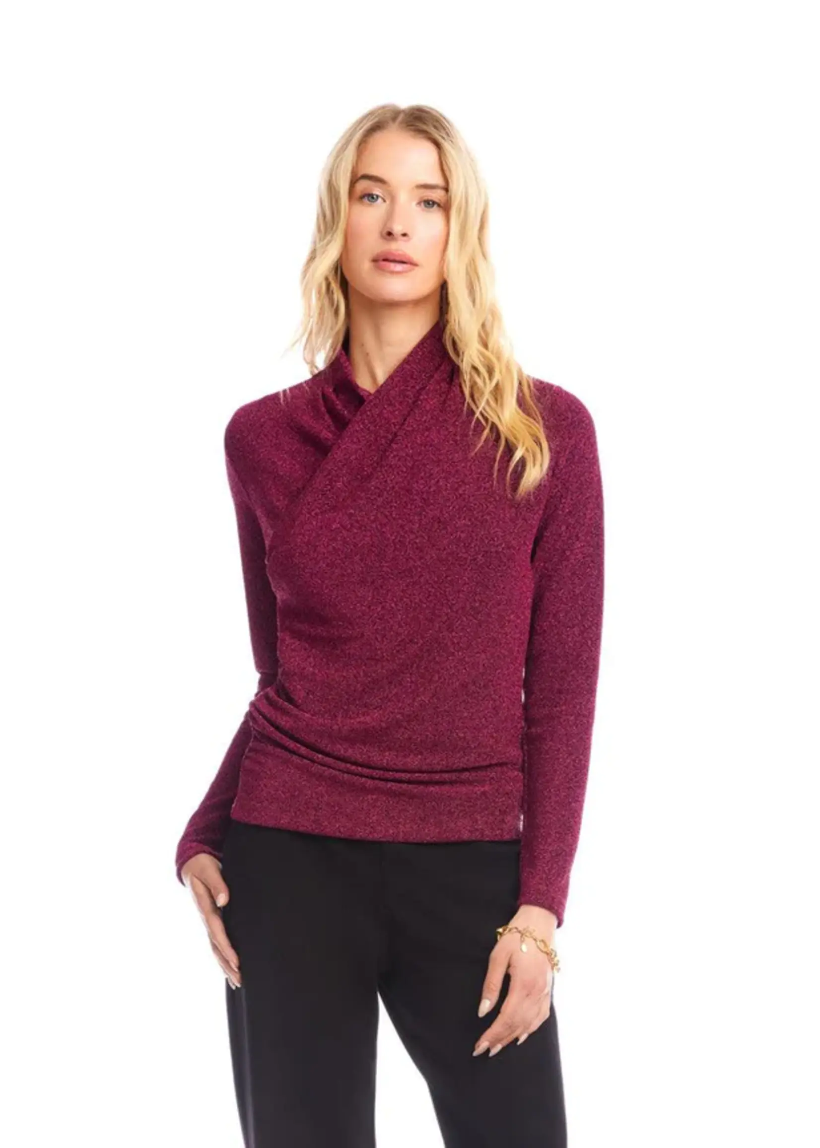 Karen Kane, Inc. Crossover Side Shirred Top