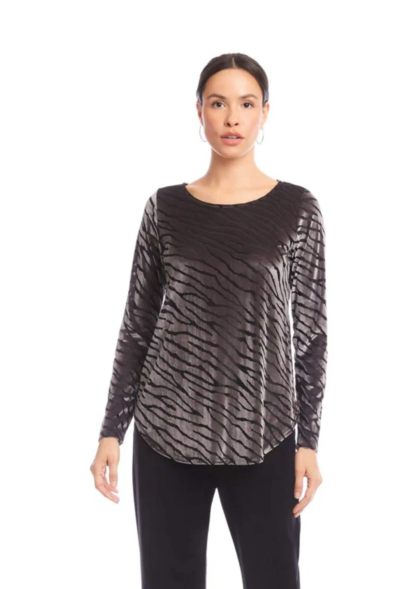 Karen Kane, Inc. Velvet Burnout Boatneck Top