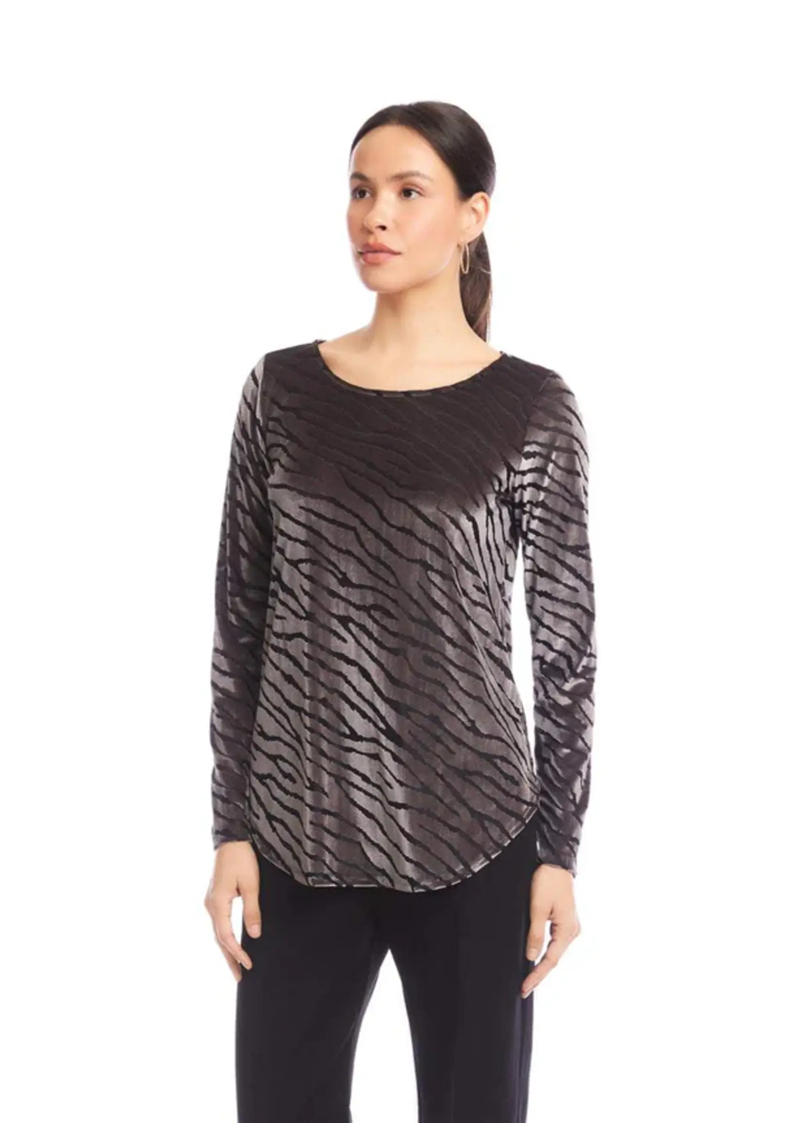 Karen Kane, Inc. Velvet Burnout Boatneck Top