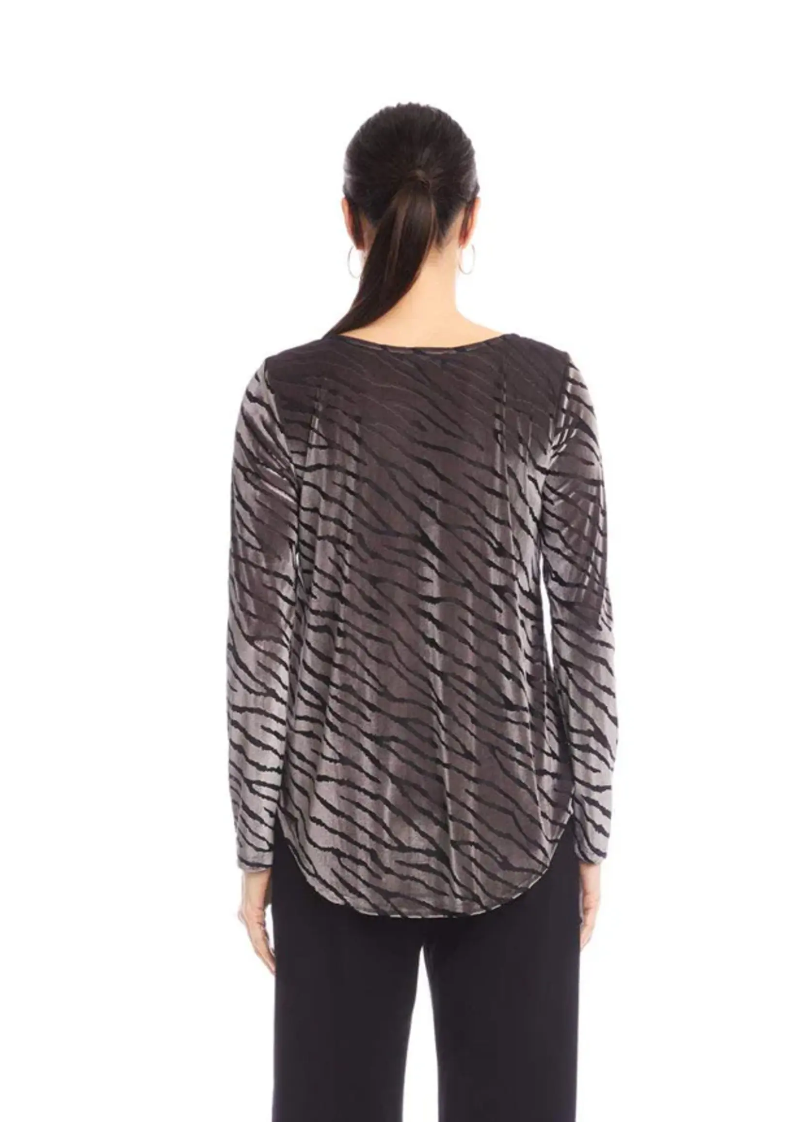 Karen Kane, Inc. Velvet Burnout Boatneck Top