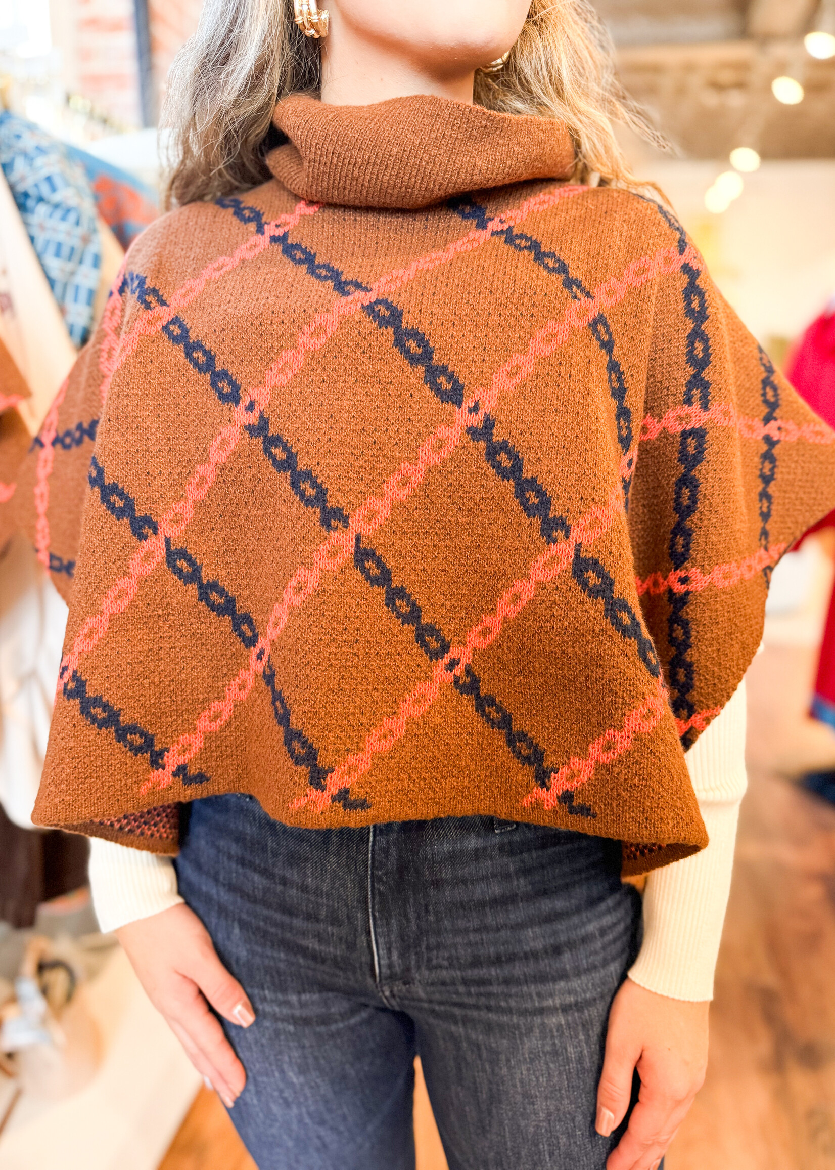 Chain Print Poncho