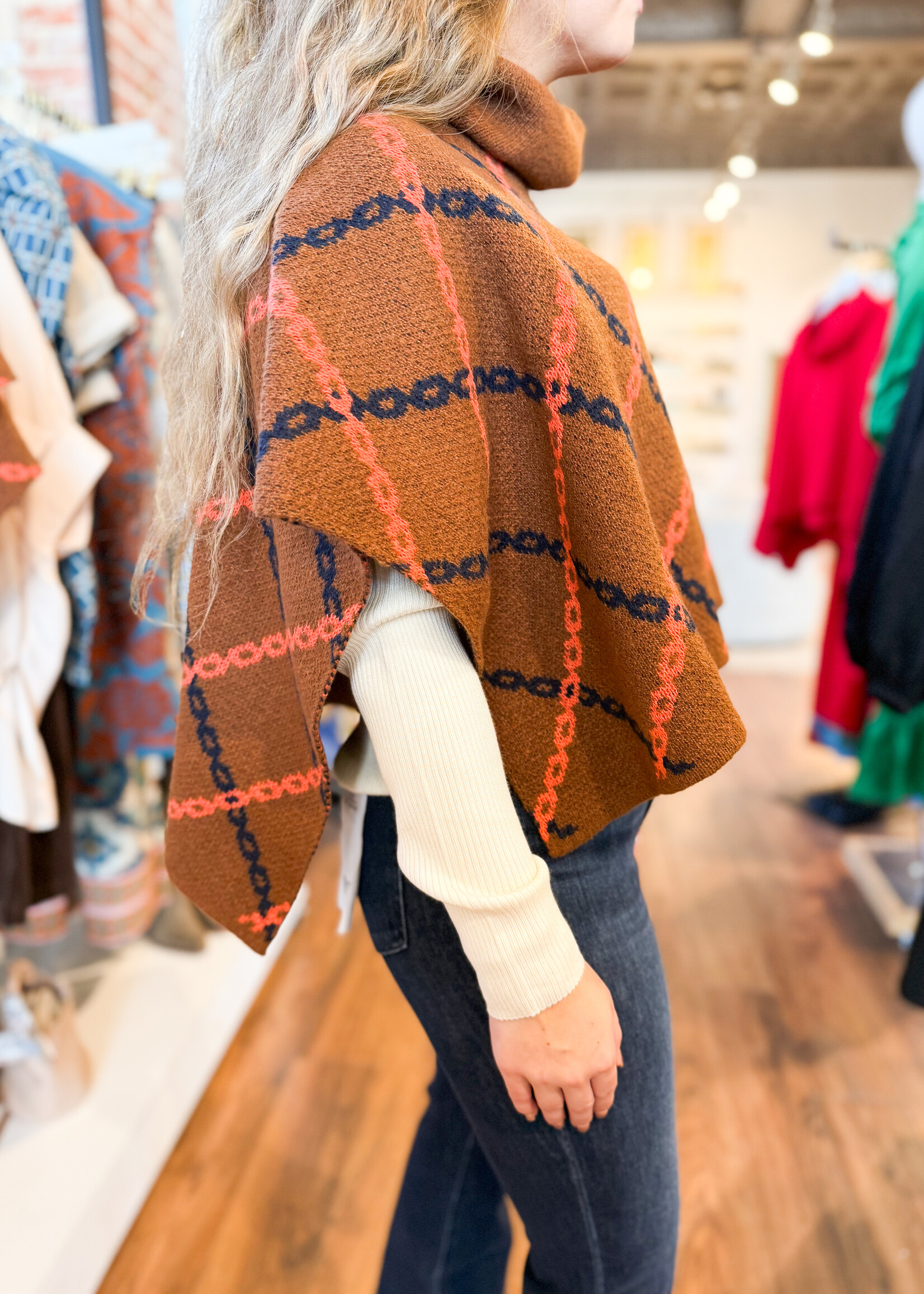 Chain Print Poncho