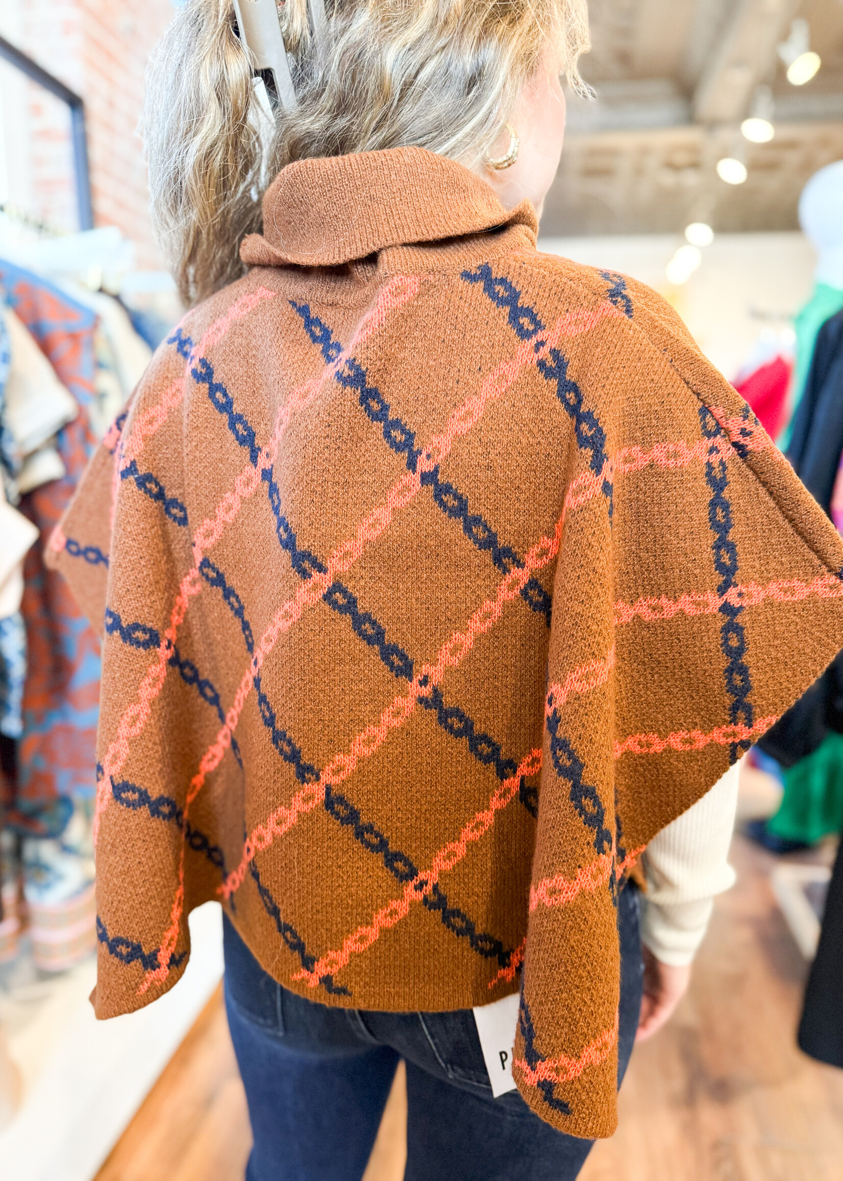 Chain Print Poncho