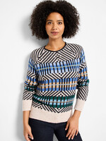 Nic + Zoe Graphic Stripe Sweater
