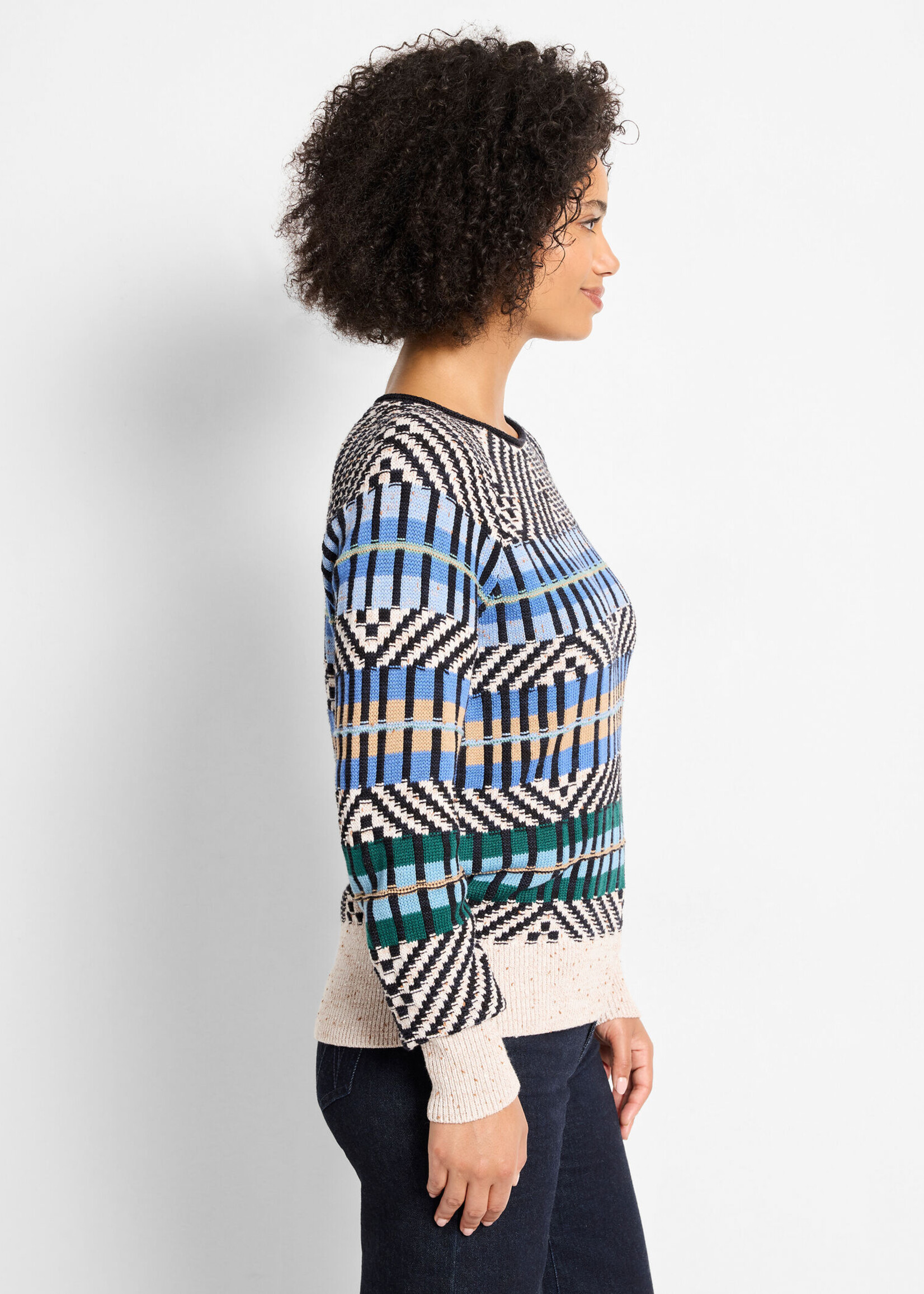 Nic + Zoe Graphic Stripe Sweater