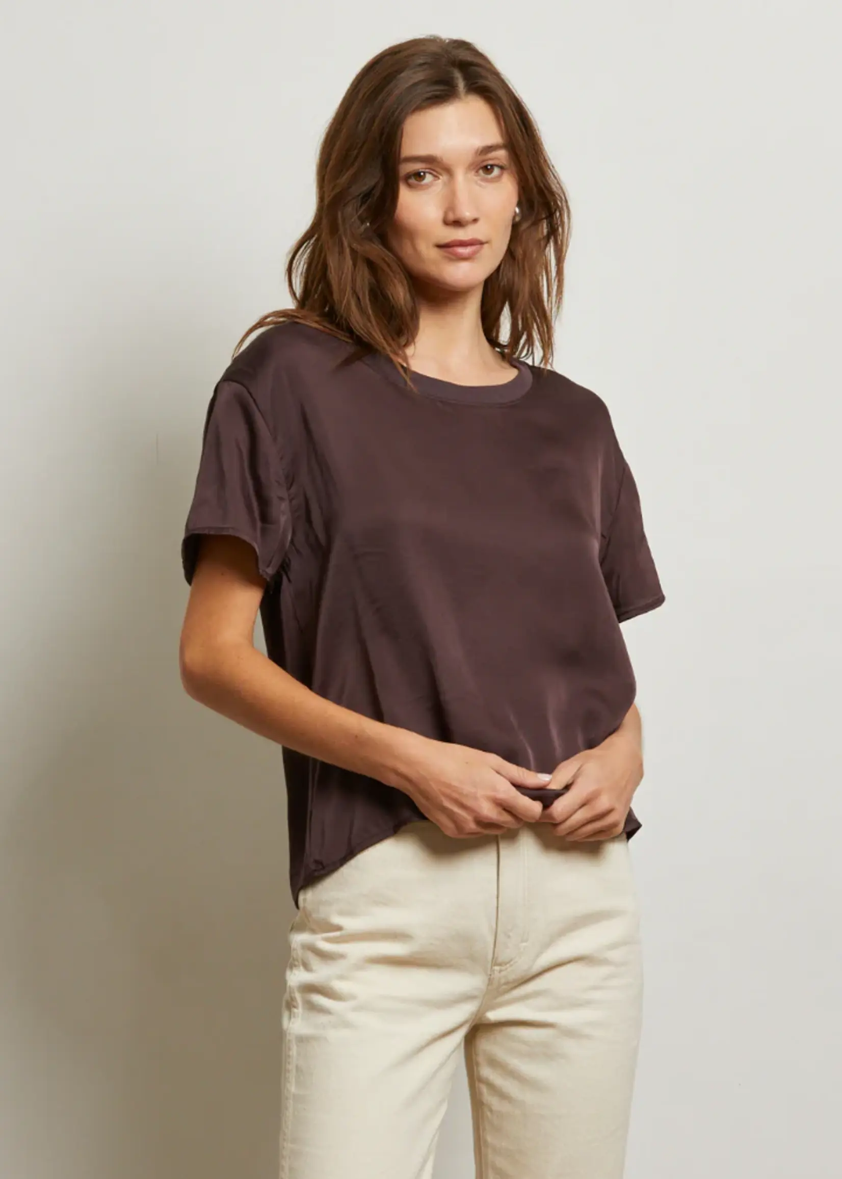 Perfect White Tee Delphine Satin Tee