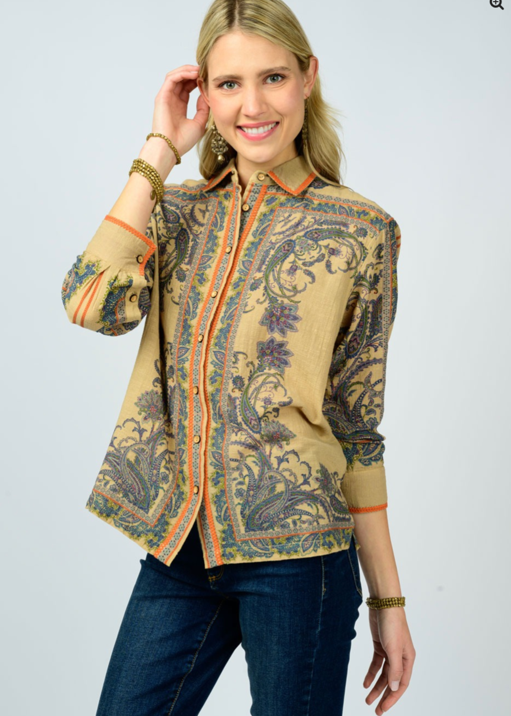 Ivy Jane Linen Paisley Blouse