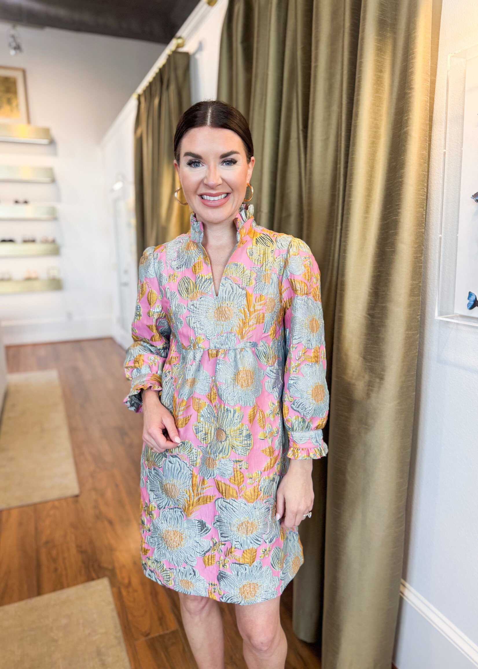 Uncle Frank Brocade Shift Dress