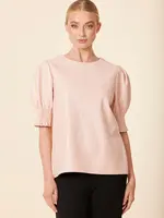 Dolce Cabo Leather Crew Neck Top