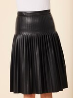 Dolce Cabo Leather Pleated Skirt