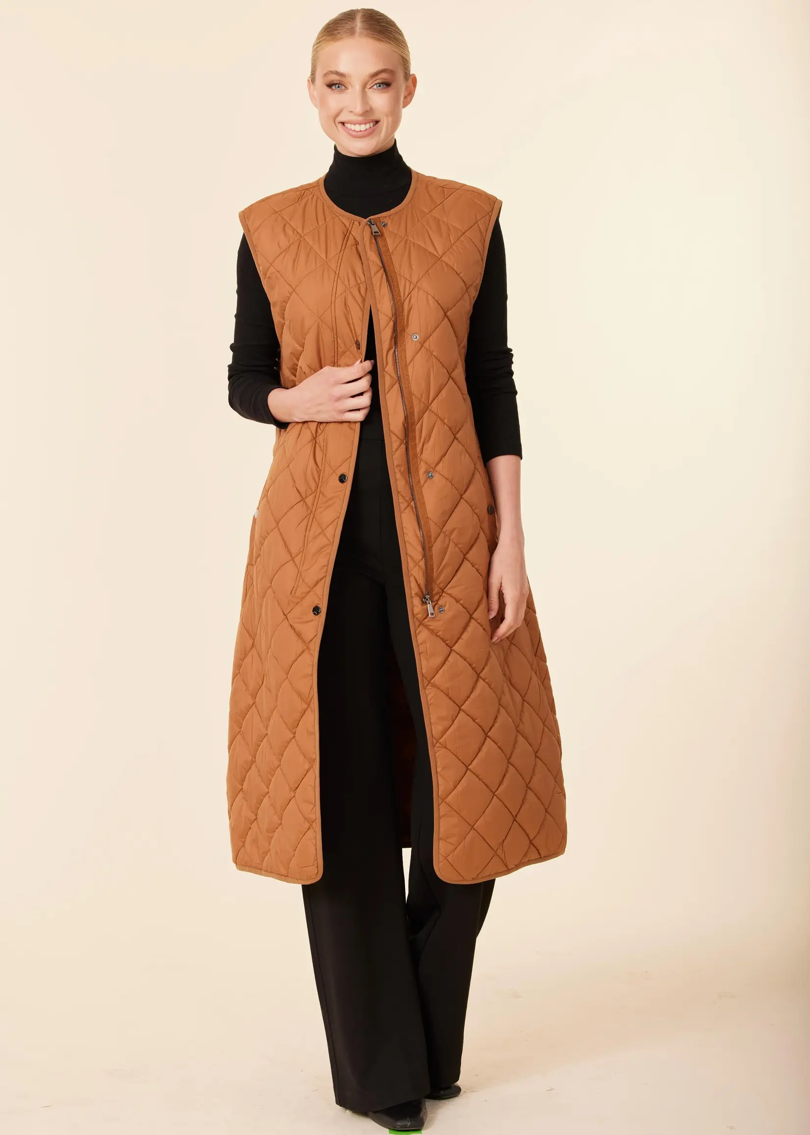 Dolce Cabo Quilted Nylon Long Vest