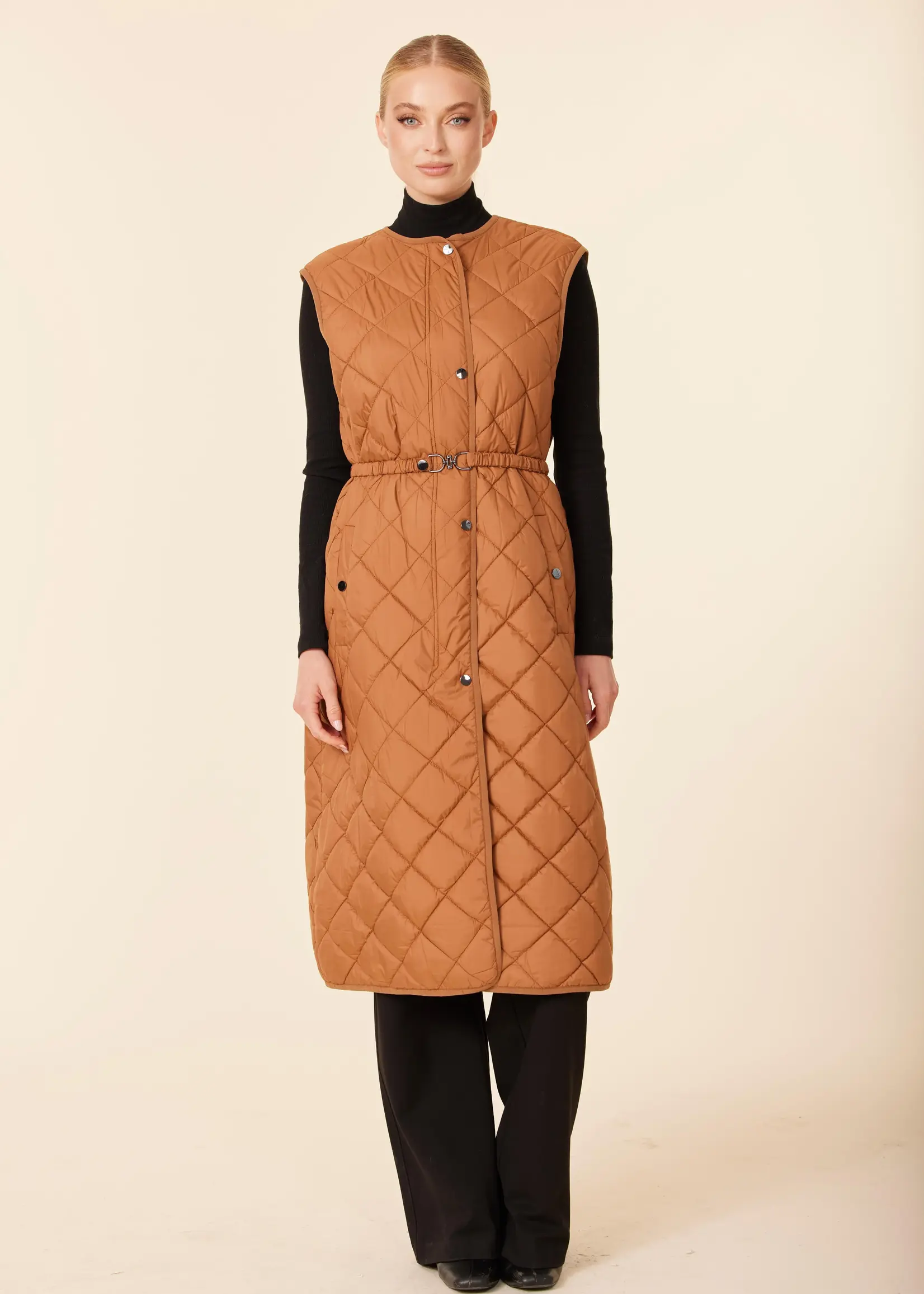 Dolce Cabo Quilted Nylon Long Vest