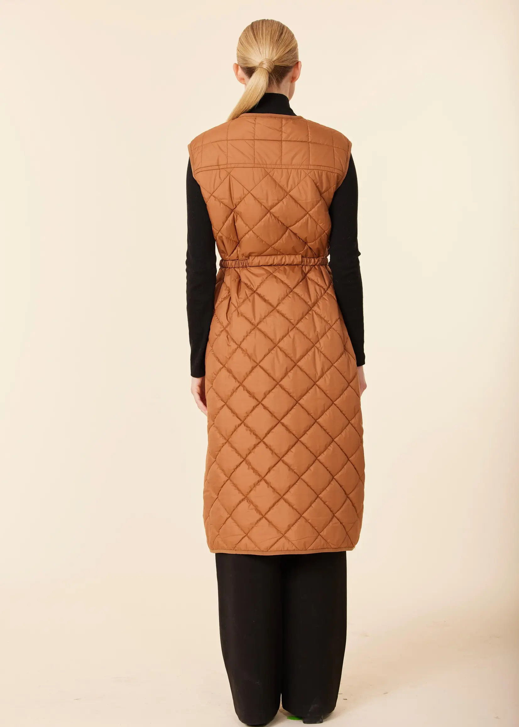 Dolce Cabo Quilted Nylon Long Vest