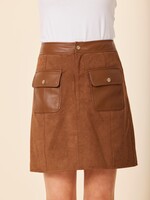 Dolce Cabo Leather & Faux Suede Skirt