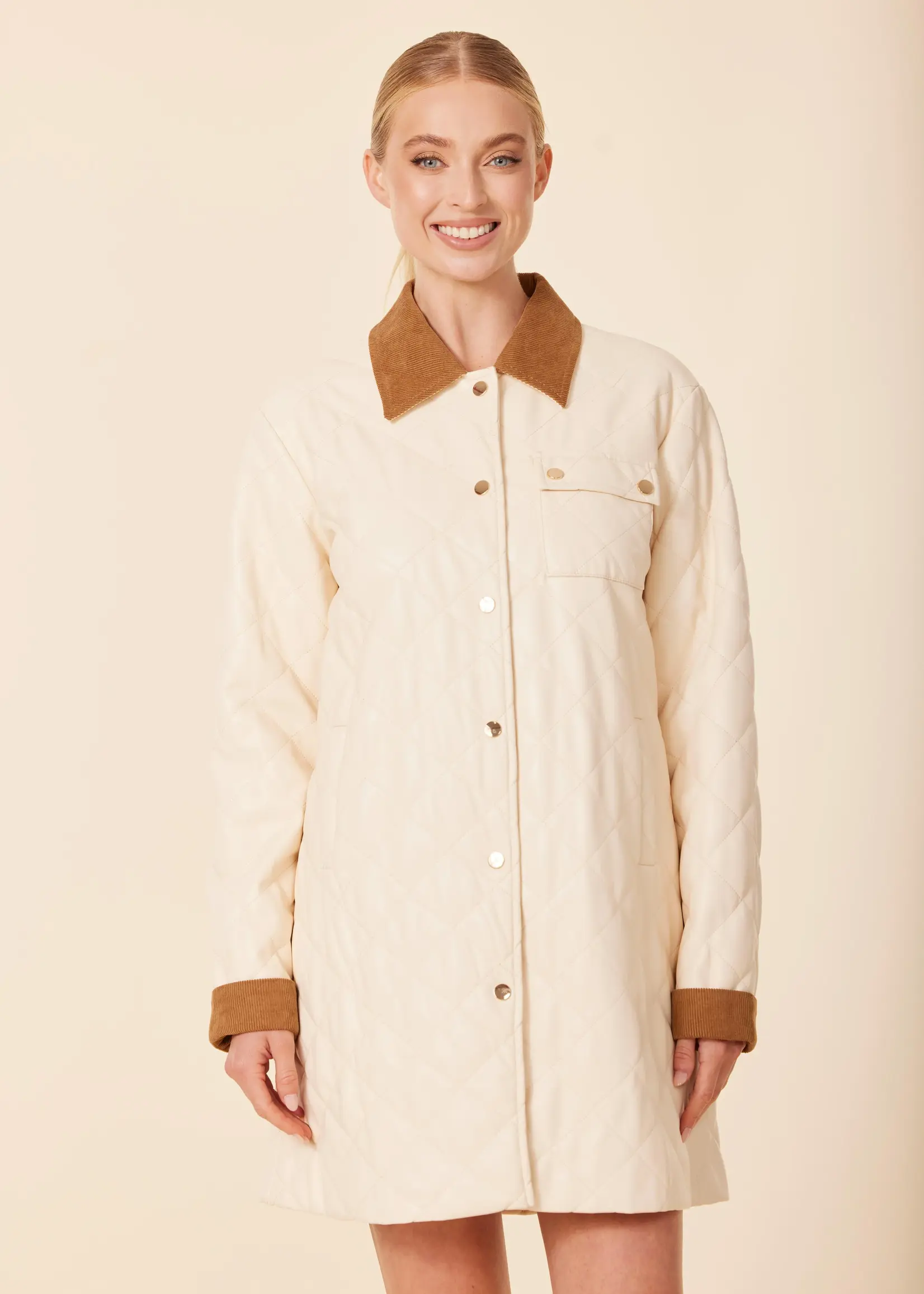 Dolce Cabo Quilted Corduroy Dress