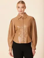Dolce Cabo Leather Darted Waist Top
