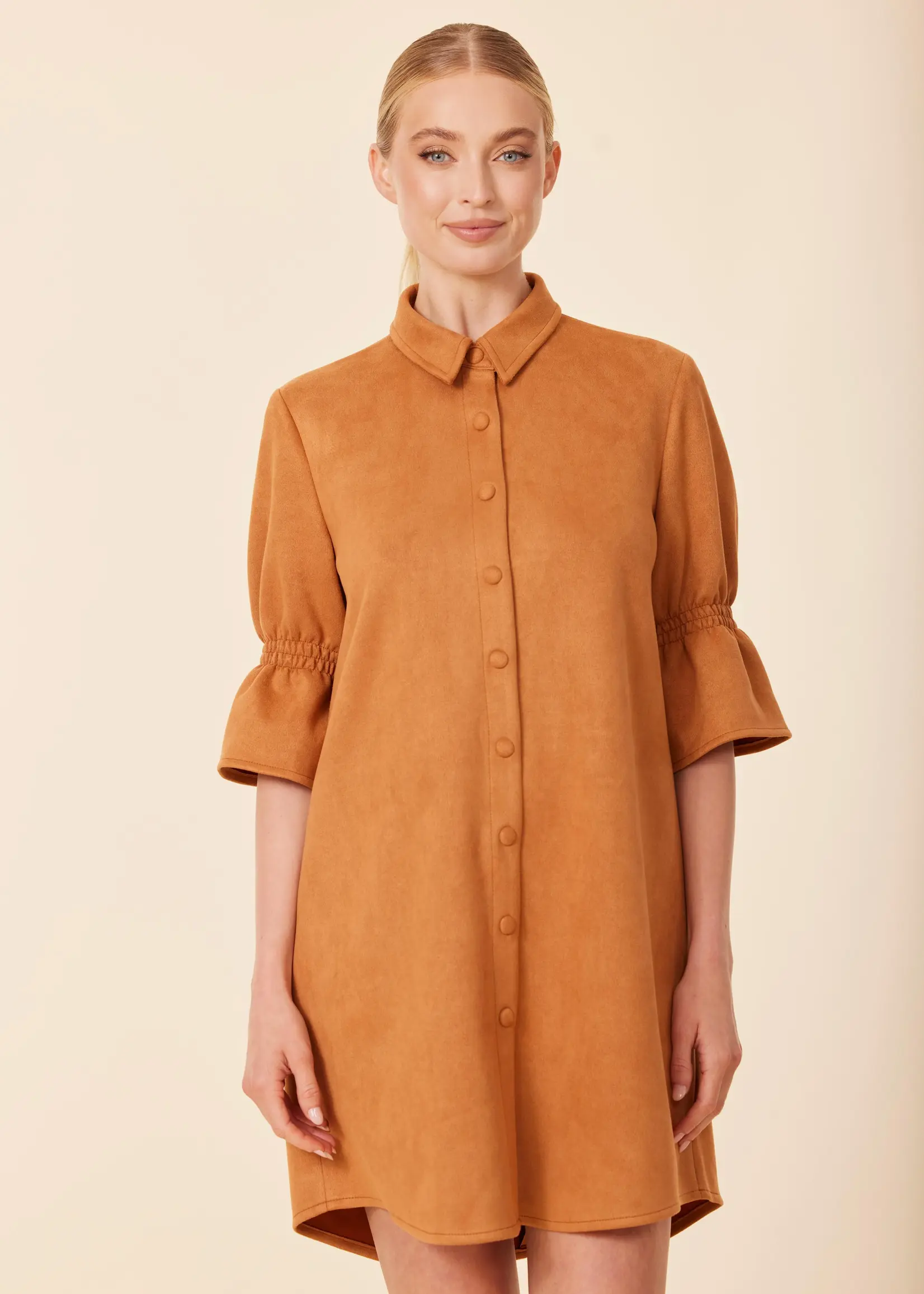 Dolce Cabo Faux Suede Ruffle Sleeve Dress