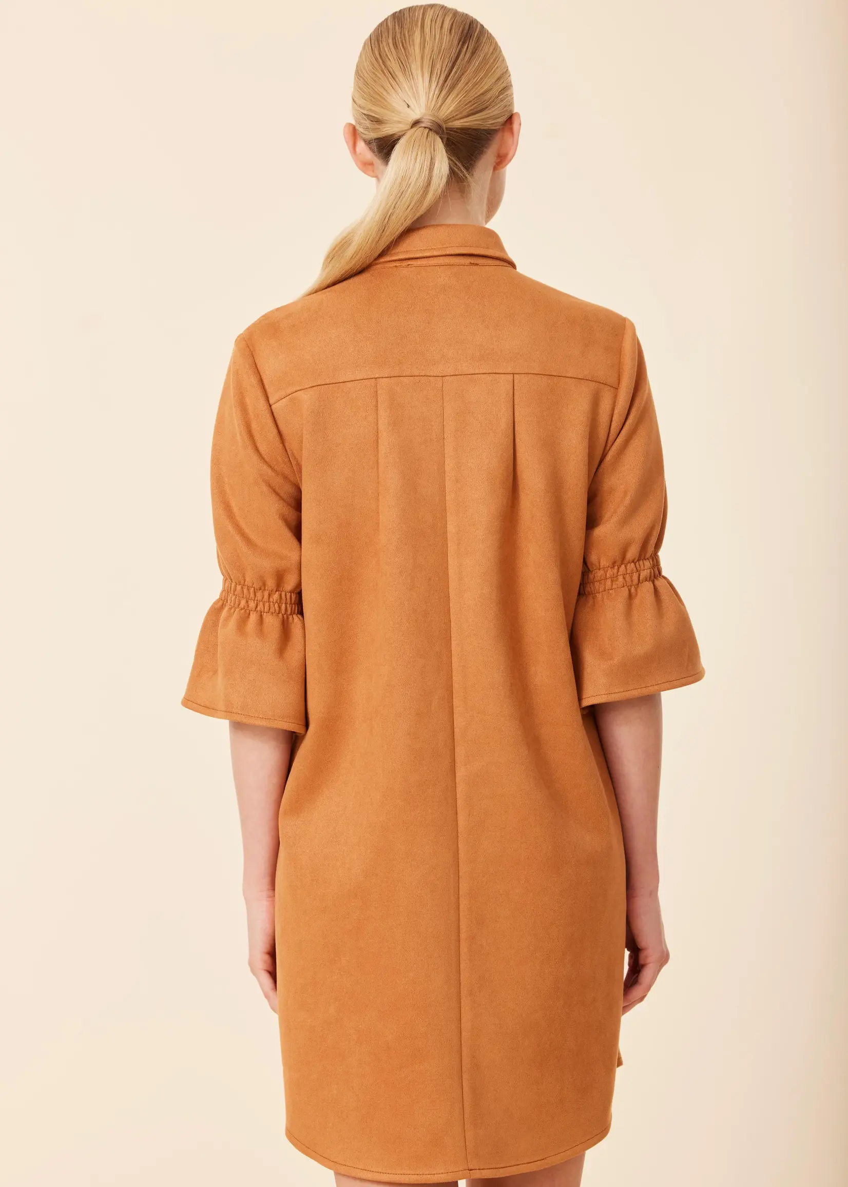 Dolce Cabo Faux Suede Ruffle Sleeve Dress