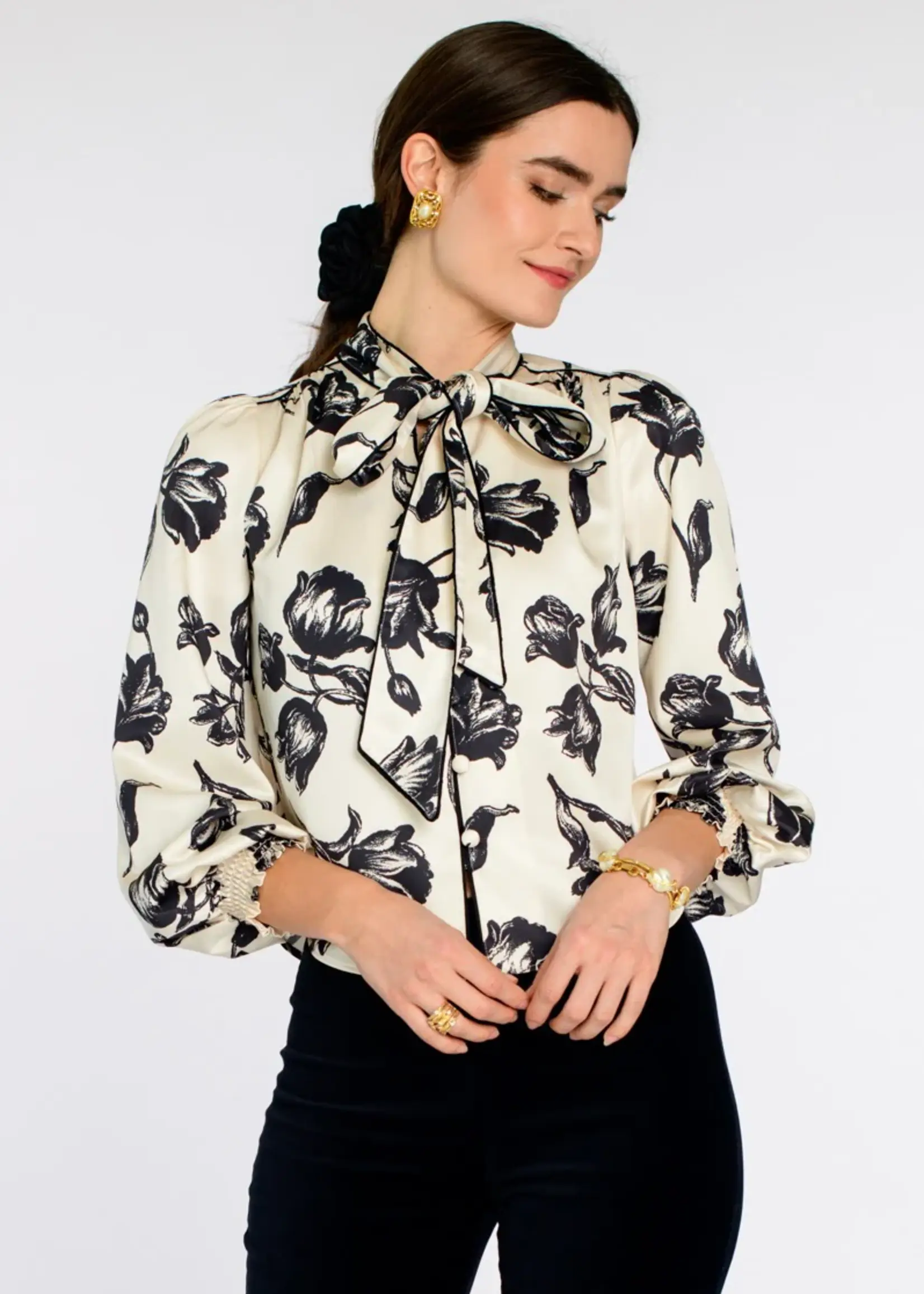 Elizabeth James Brit Bow Blouse