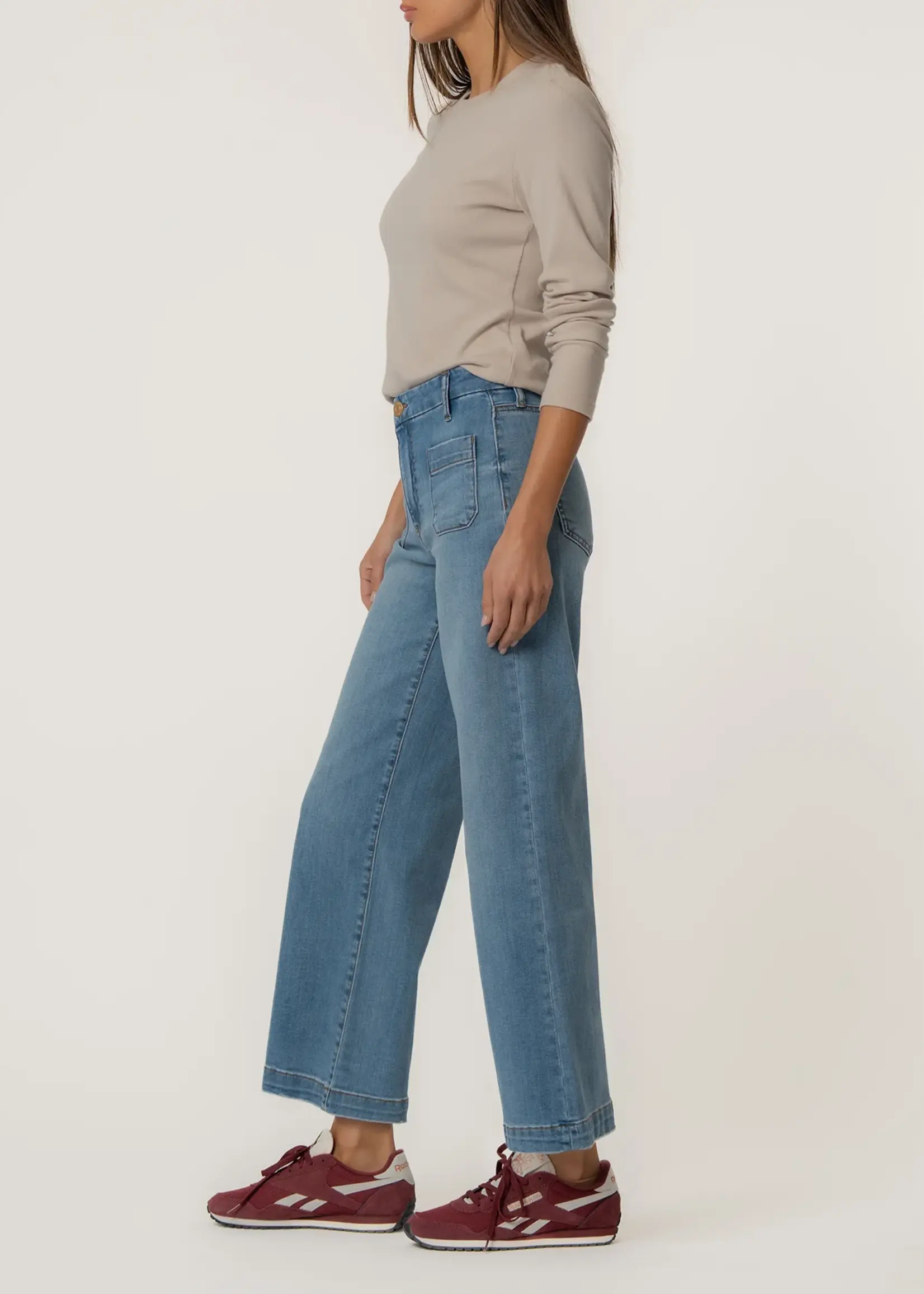 KUT Denim Meg High Rise Wide Leg Raw Hem