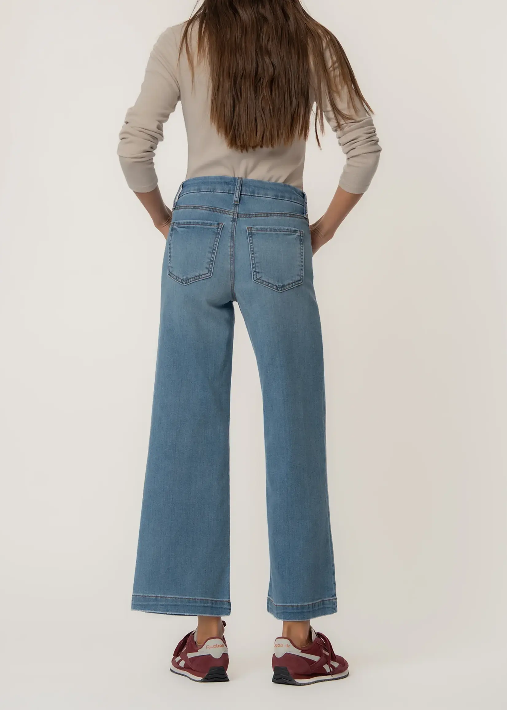KUT Denim Meg High Rise Wide Leg Raw Hem
