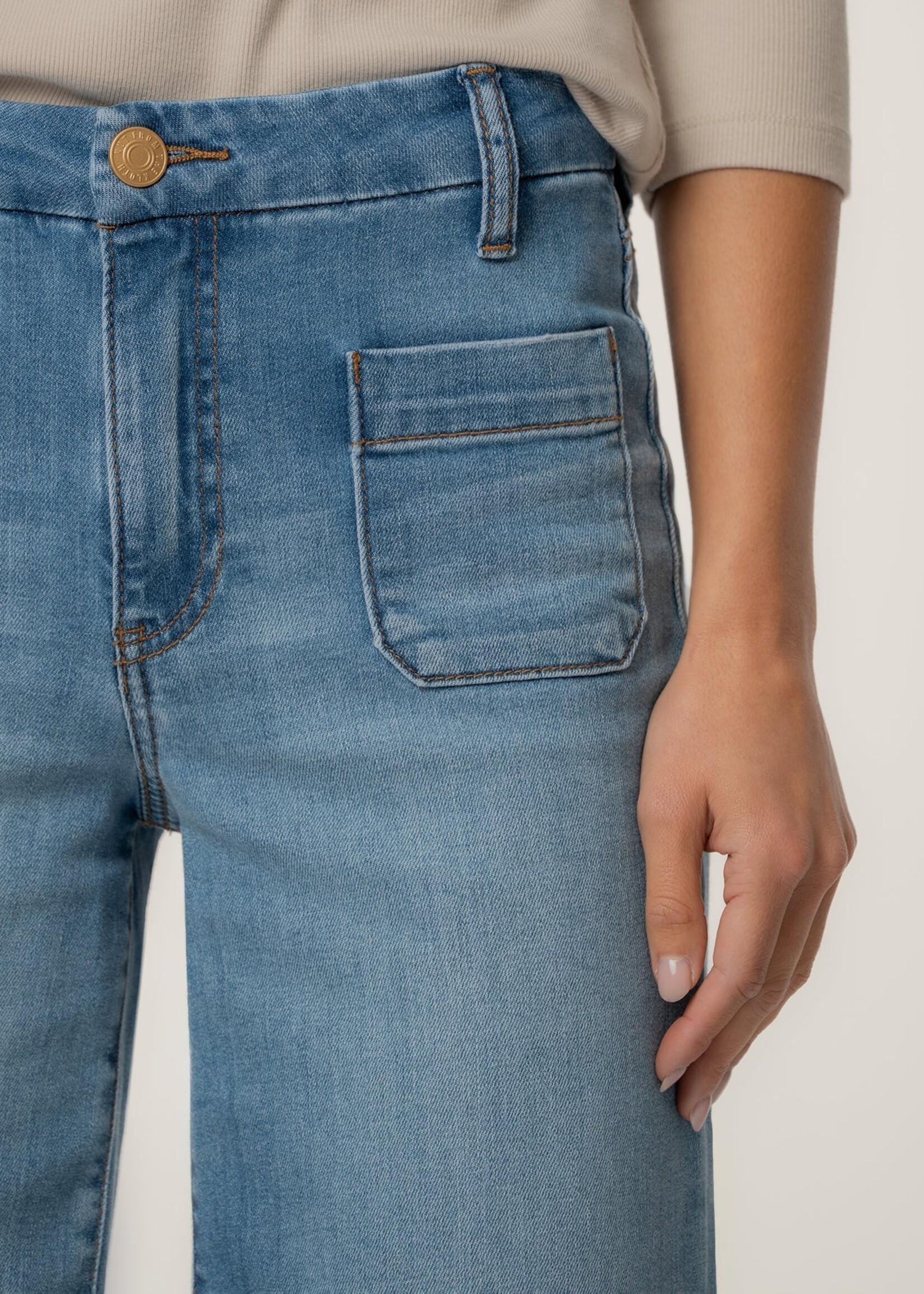 KUT Denim Meg High Rise Wide Leg Raw Hem