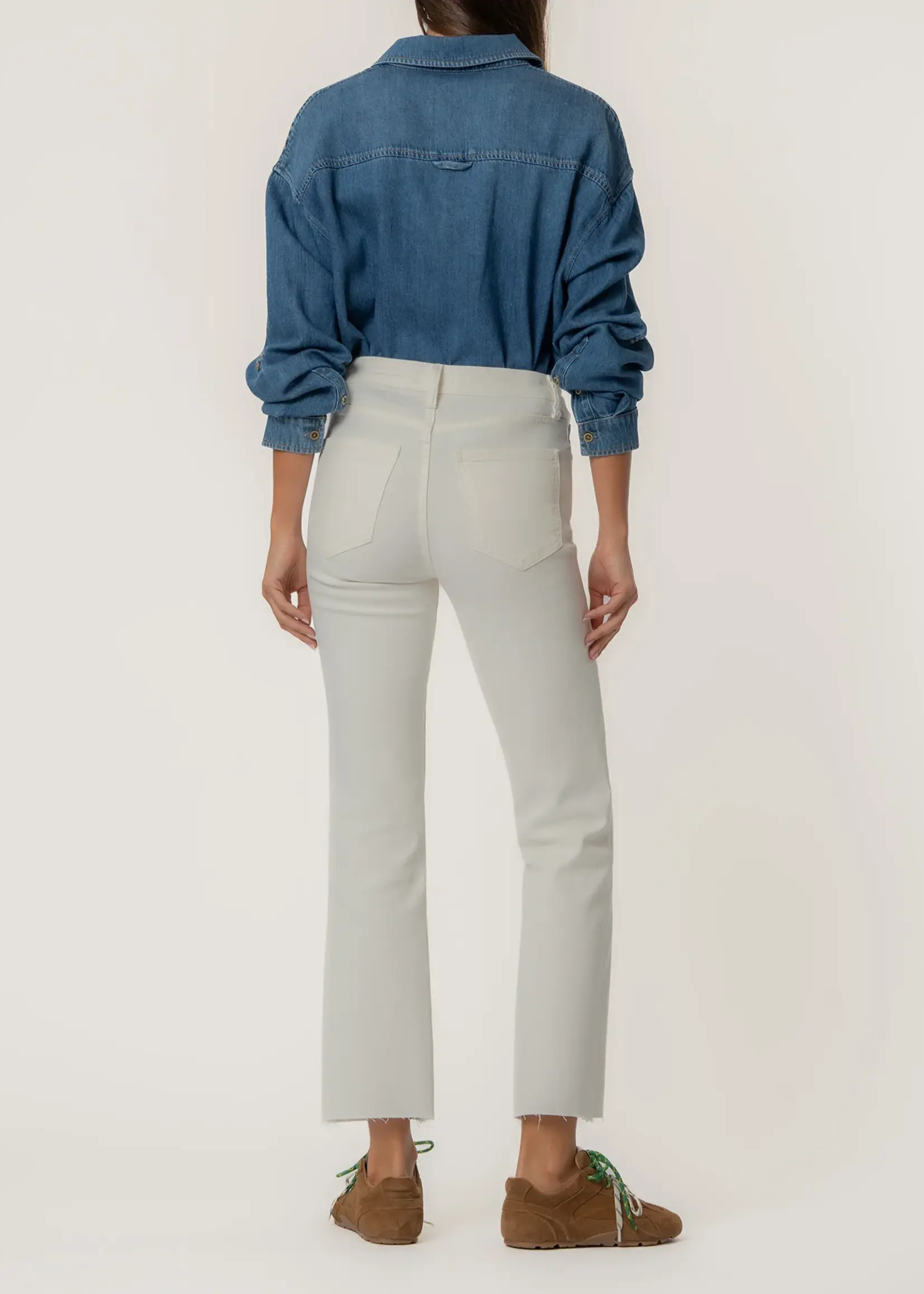 KUT Denim Kelsey High Rise Ankle Flare W/Raw Hem