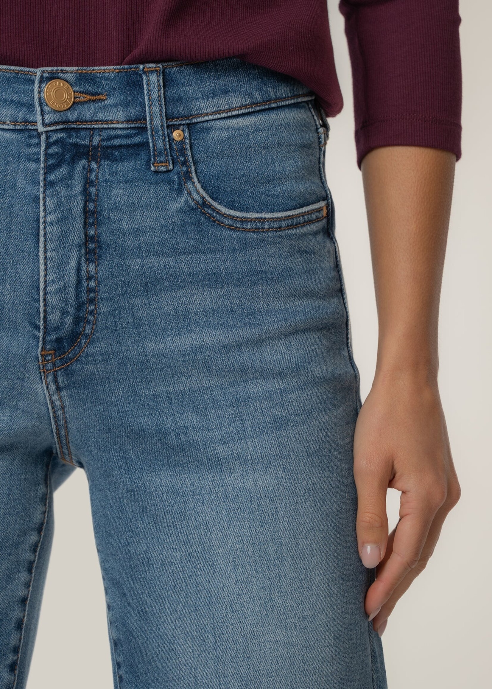 KUT Denim Avery High Rise Straight Leg