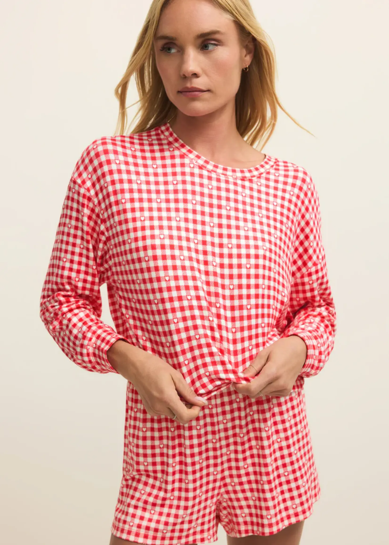 Z Supply Bisous Gingham L/S Top