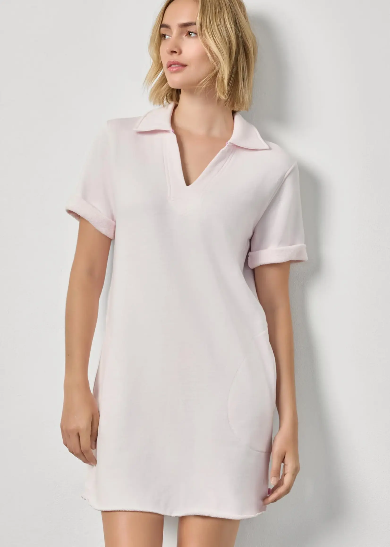 Lilla P Raw Hem Terry Dress