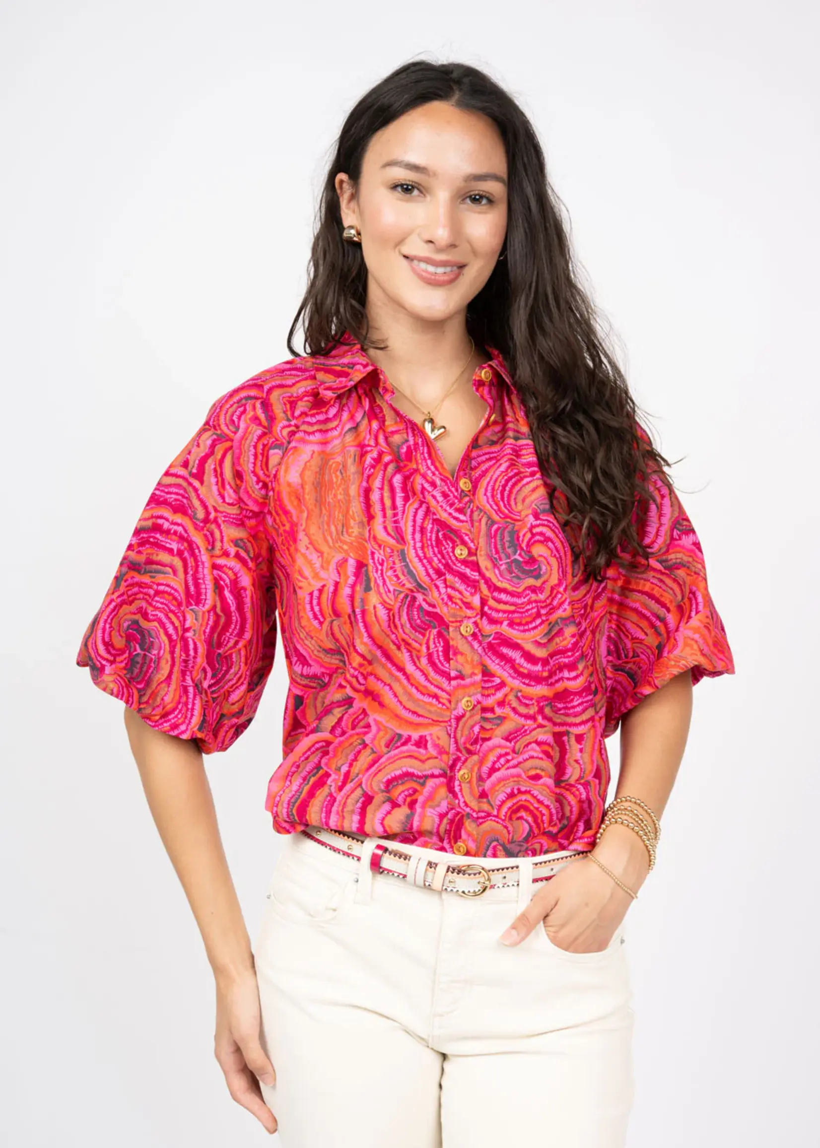 Ivy Jane Poof Sleeve Camp Shirt
