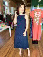 The Fashion Embroidery A-Line Midi Dress