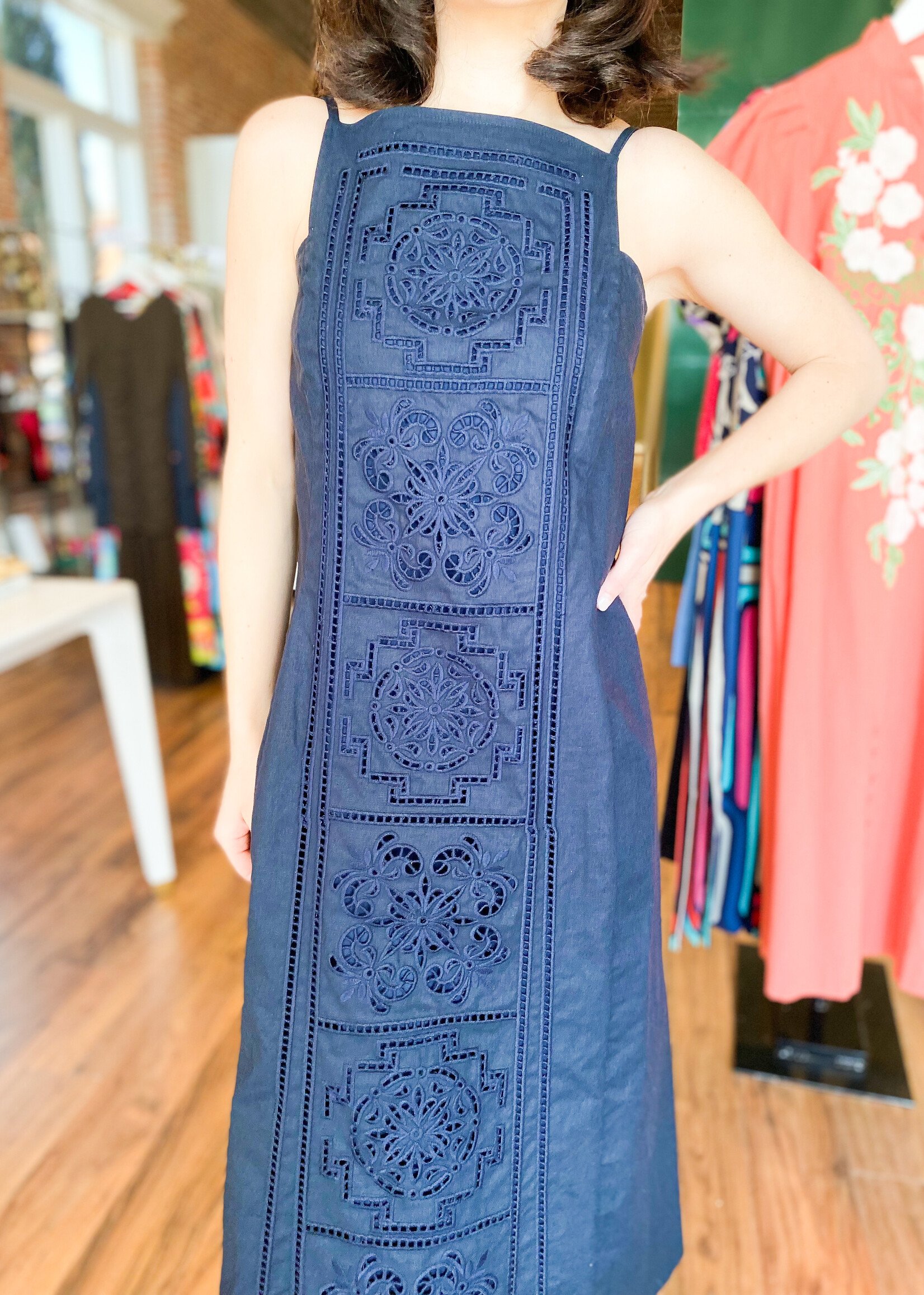 The Fashion Embroidery A-Line Midi Dress