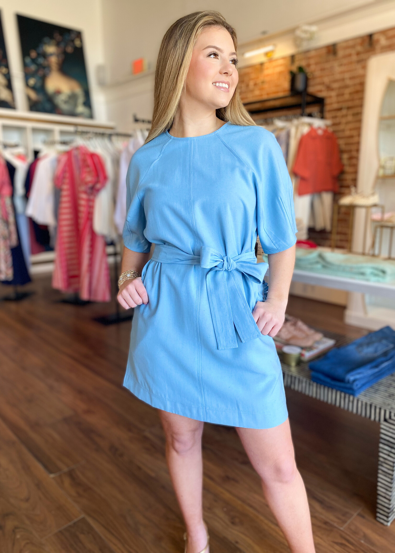 Joy Joy Tie-Waist S/S Dress