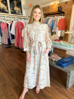 Jade Stand Collar A-Line Dress