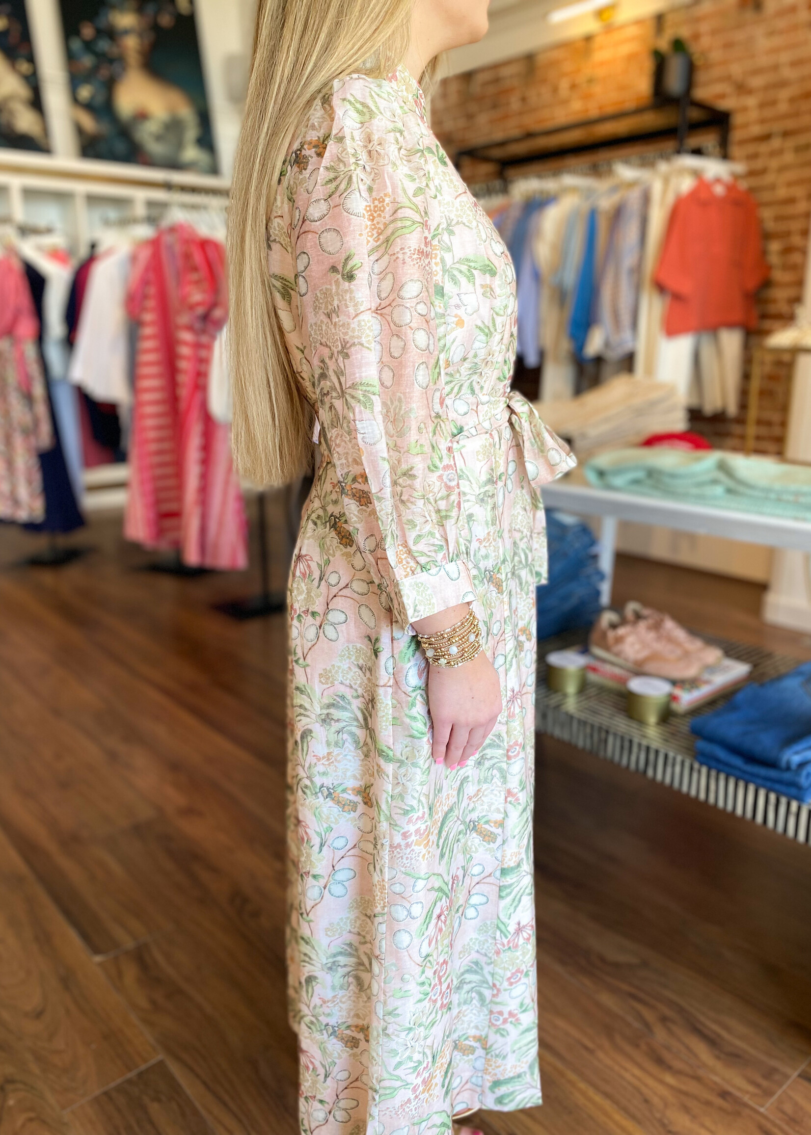 Jade Stand Collar A-Line Dress