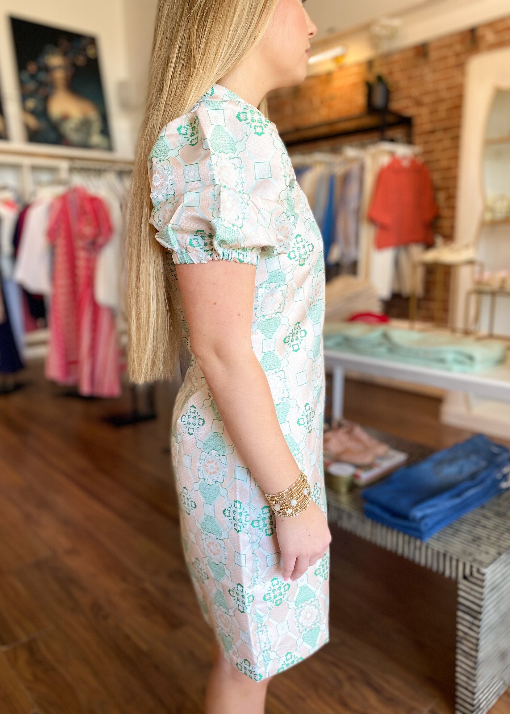 Jade Collar V-Neck Dress