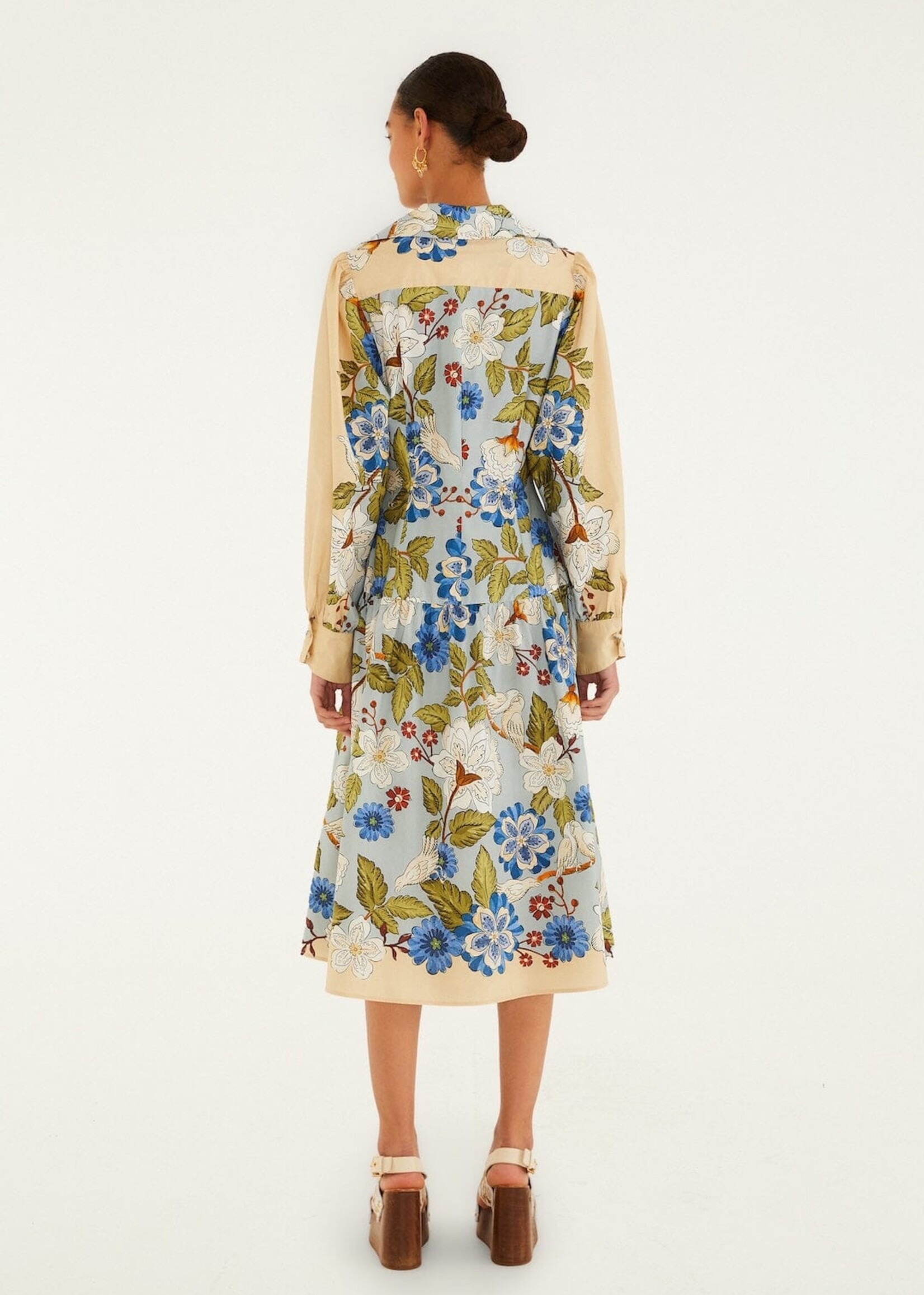 Farm Rio Garden Scarf L/S Midi Dress