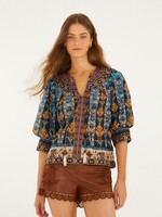 Farm Rio Embroidered Tapestry Blouse