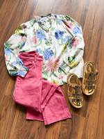 Current Air L/S Floral V-Neck Blouse