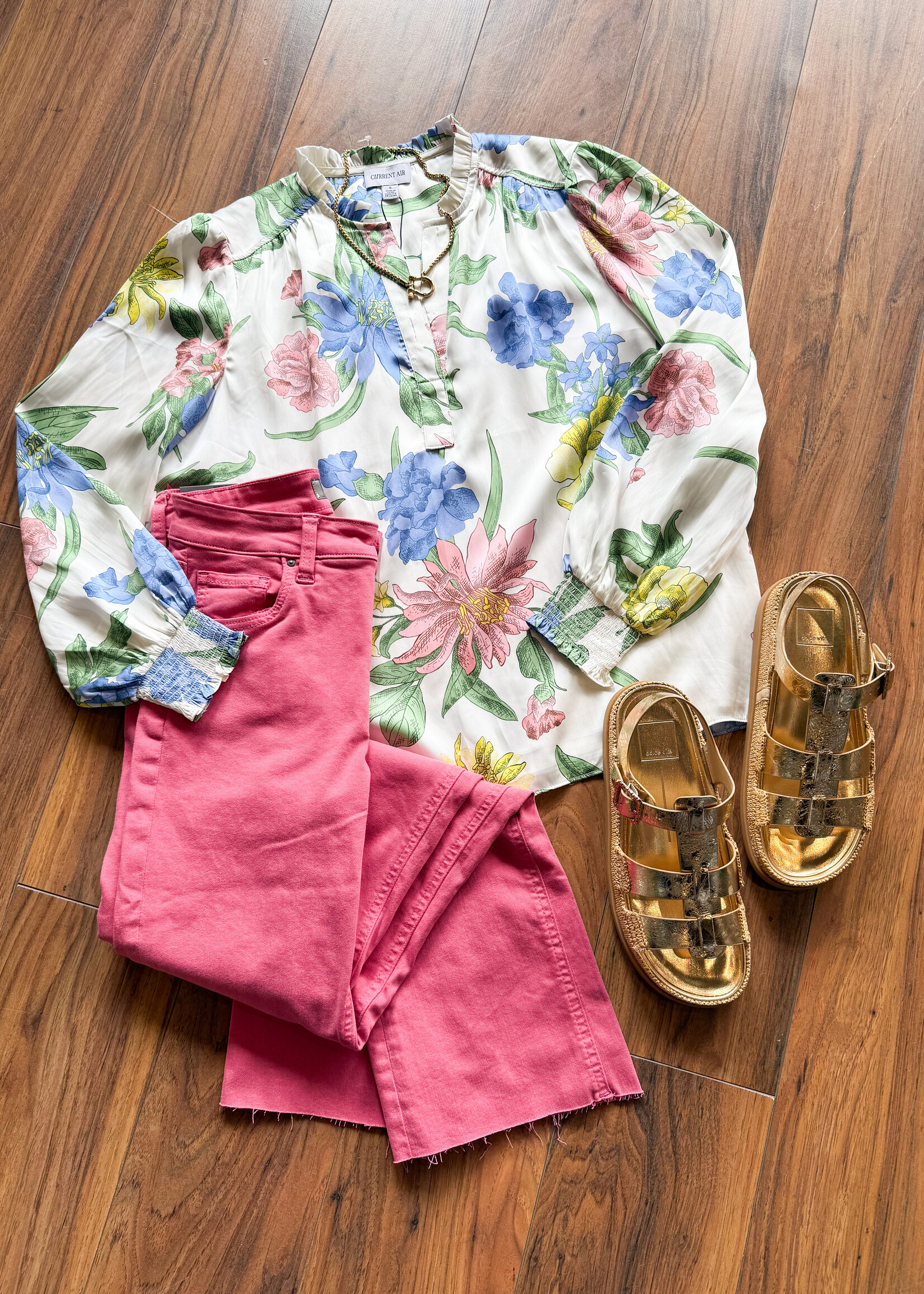 Current Air L/S Floral V-Neck Blouse