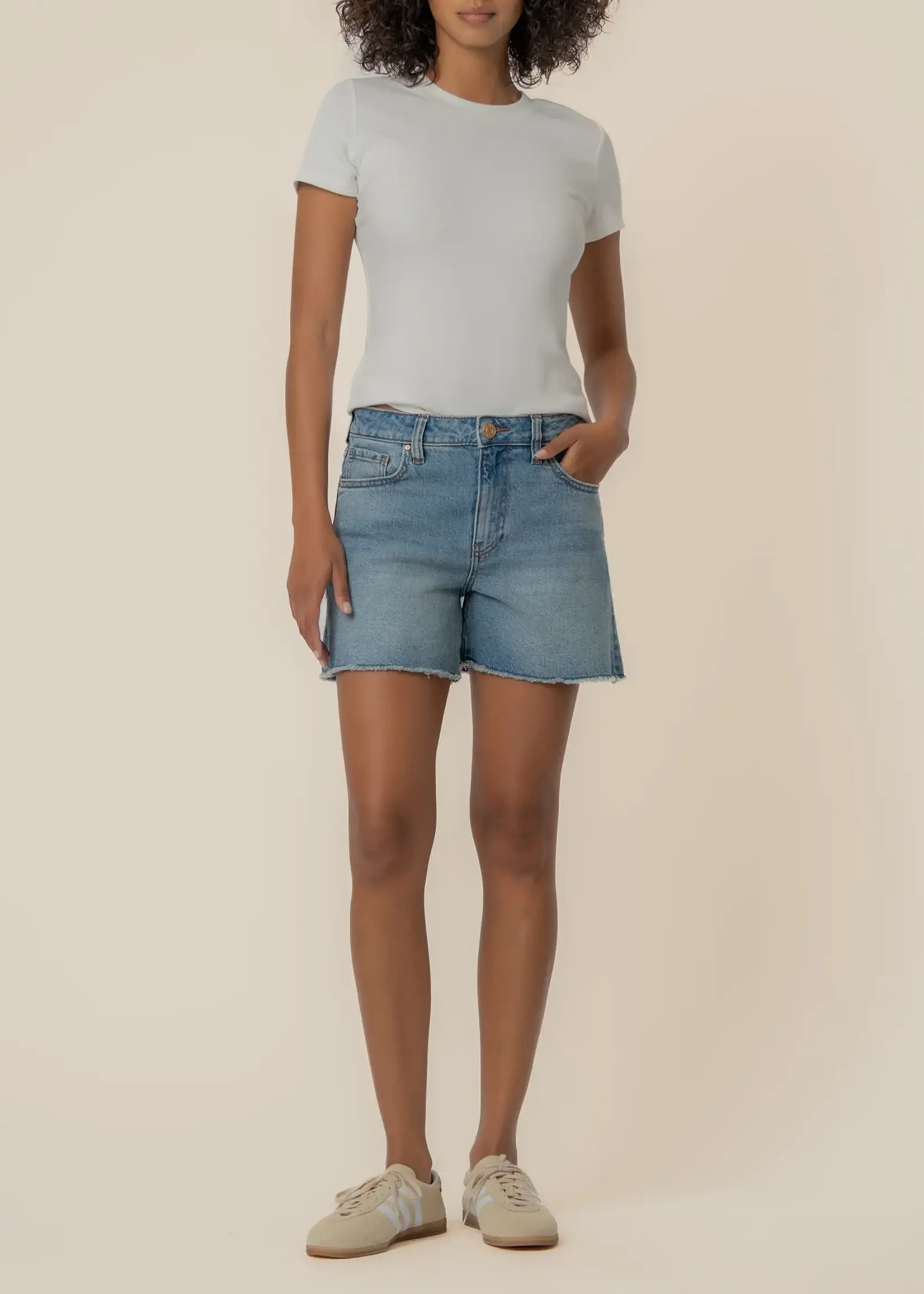 KUT Denim Jane High Rise Long Short W/Fray