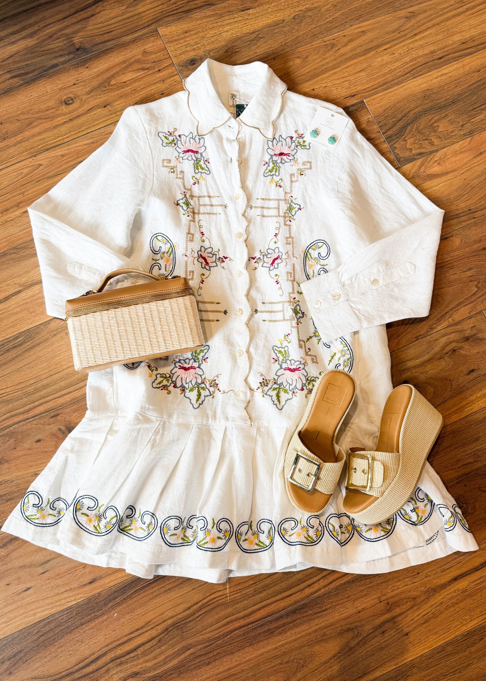 Uncle Frank Embroidered Linen L/S Dress