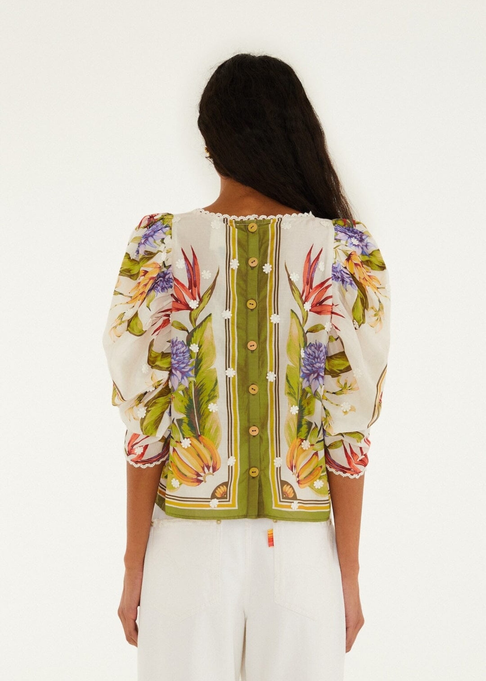 Farm Rio Tropical Scarf Blouse