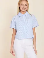 Dolce Cabo Striped Hi Lo Poplin Top