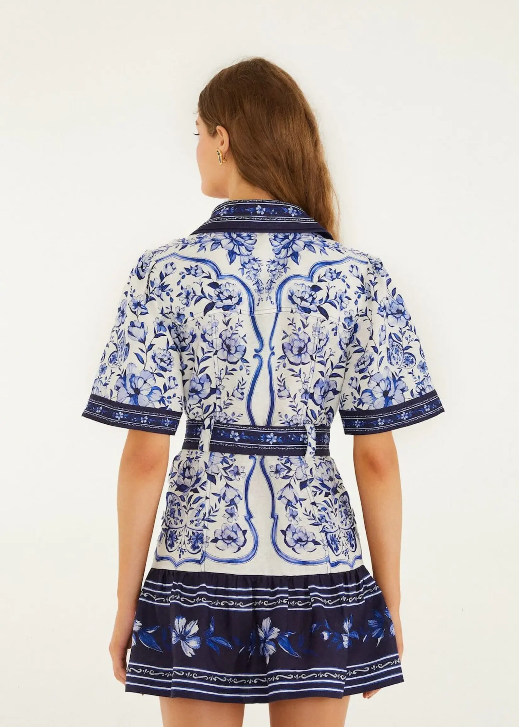 Farm Rio Porcelain Garden Mini Dress